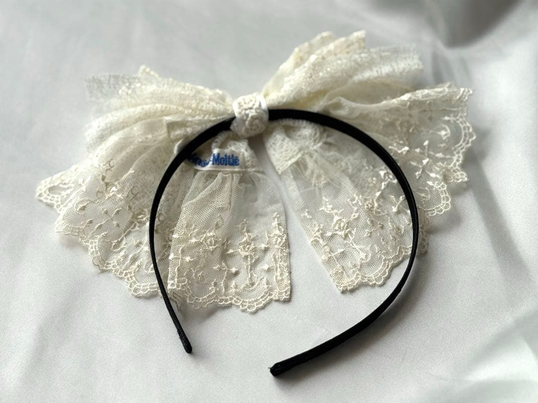 Moi-meme-Moitie♡バラ十字架レースカチューシャ モワティエ 白
