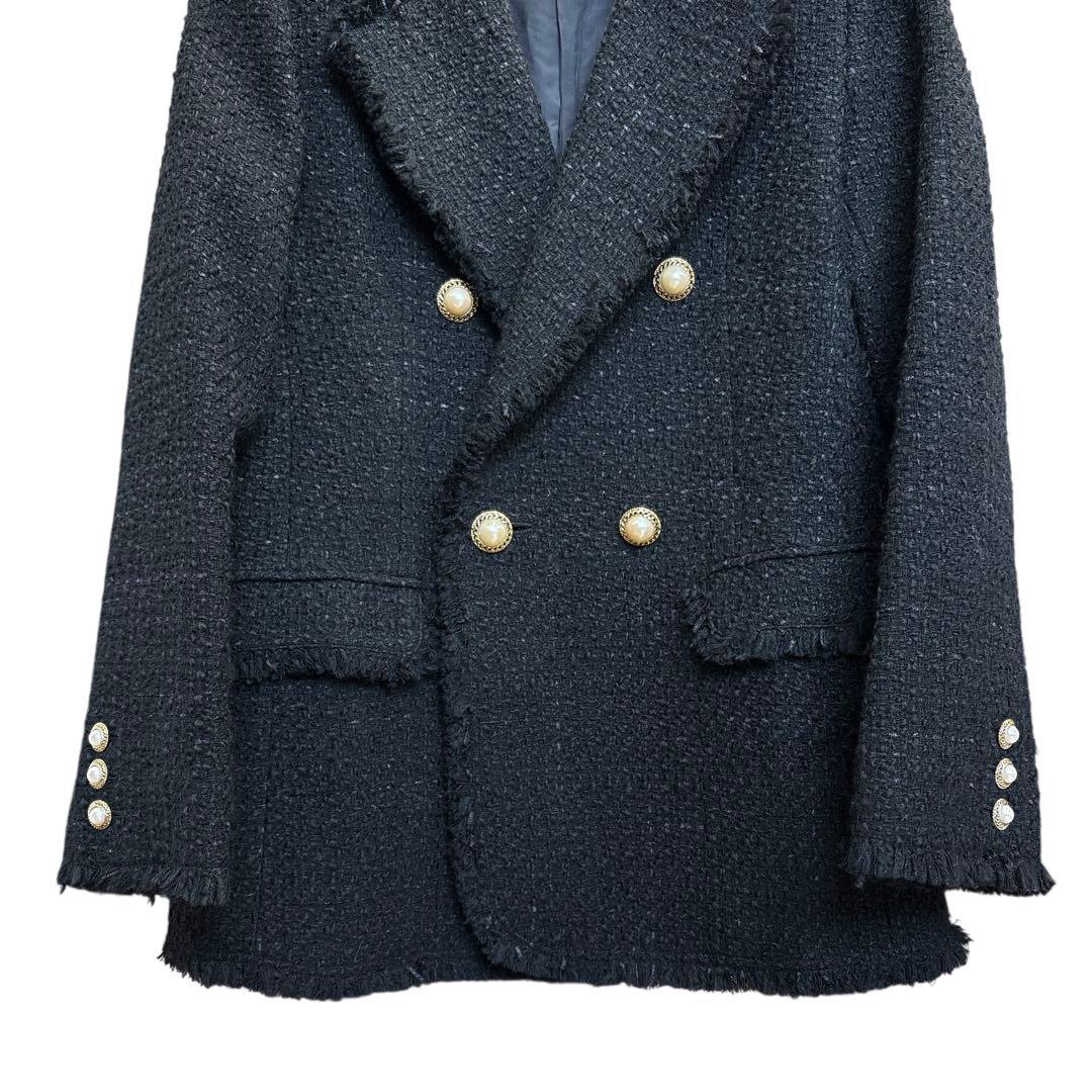 ルルウィルビー アルアバイル ファンシーツイードダブルジャケット パールボタン
