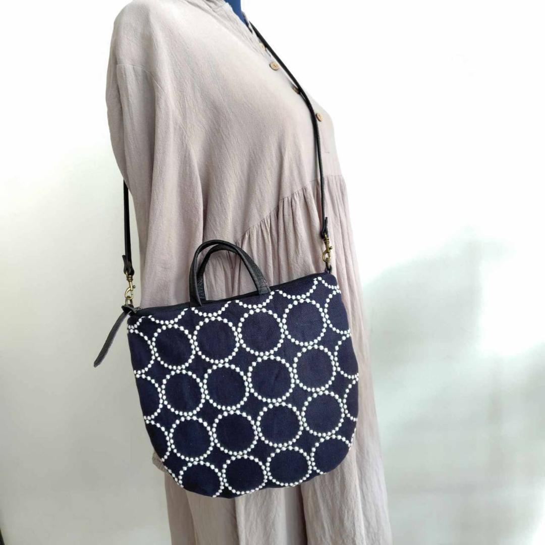 ミナペルホネン/2025tambourineタンバリンネイビー×白/ロングミニ