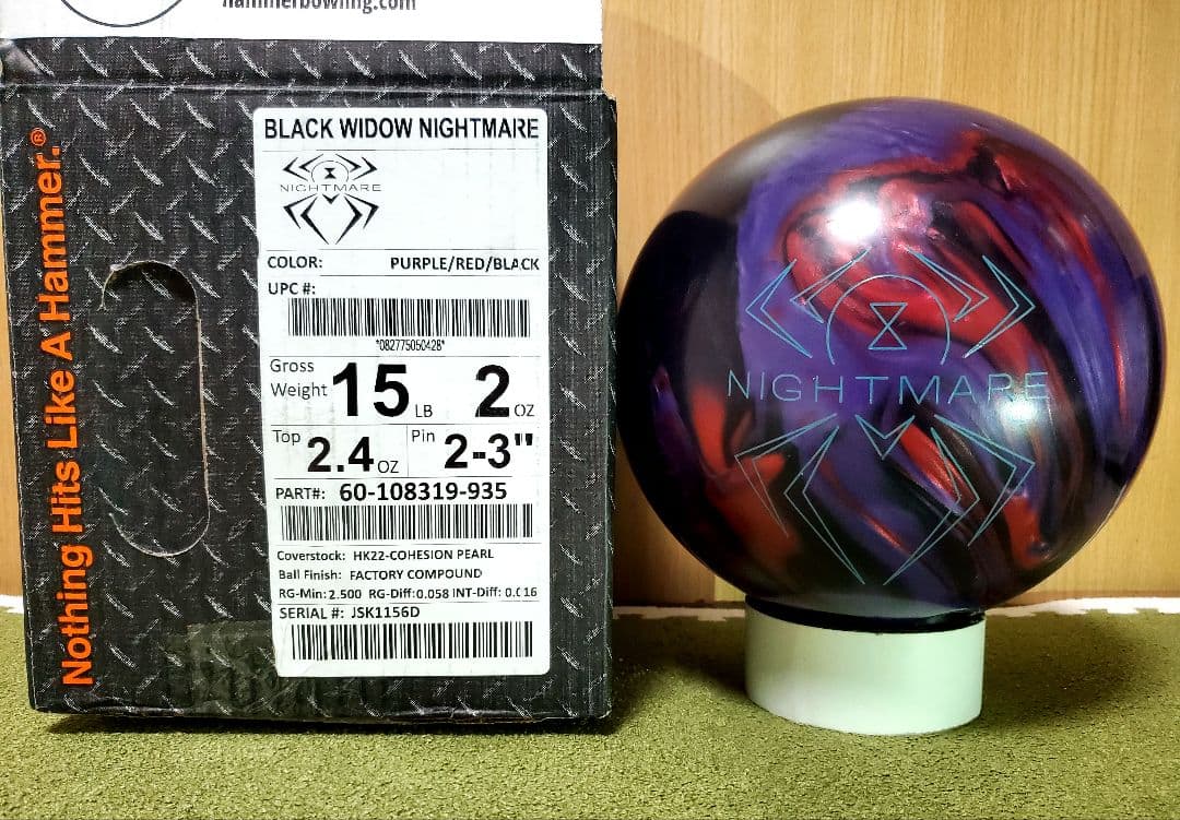 HAMMER BLACK WIDOW NIGHTMARE ボウリングボール15p