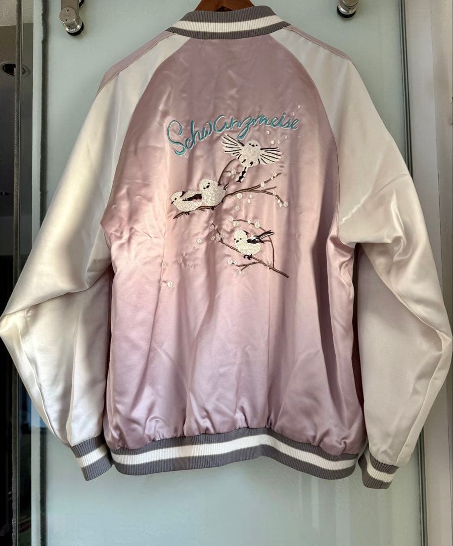 グラニフ シマエナガ 刺繍 スカジャン ブルゾン Lサイズ