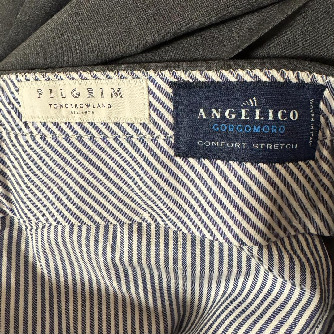 【未使用】 TOMORROWLAND 2プリーツ パンツ 50 チャコールグレー