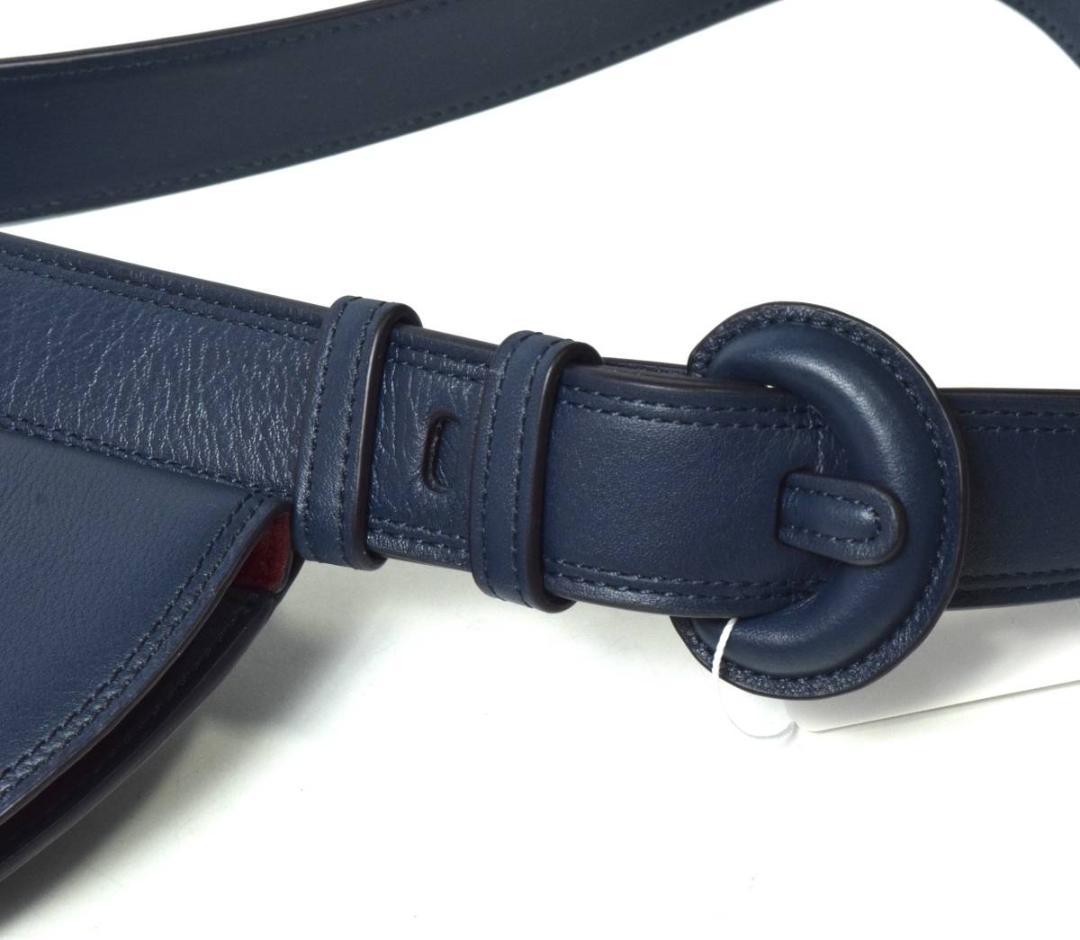 未使用6.8万 J&M DAVIDSON ウエスト ベルトポーチ ネイビー