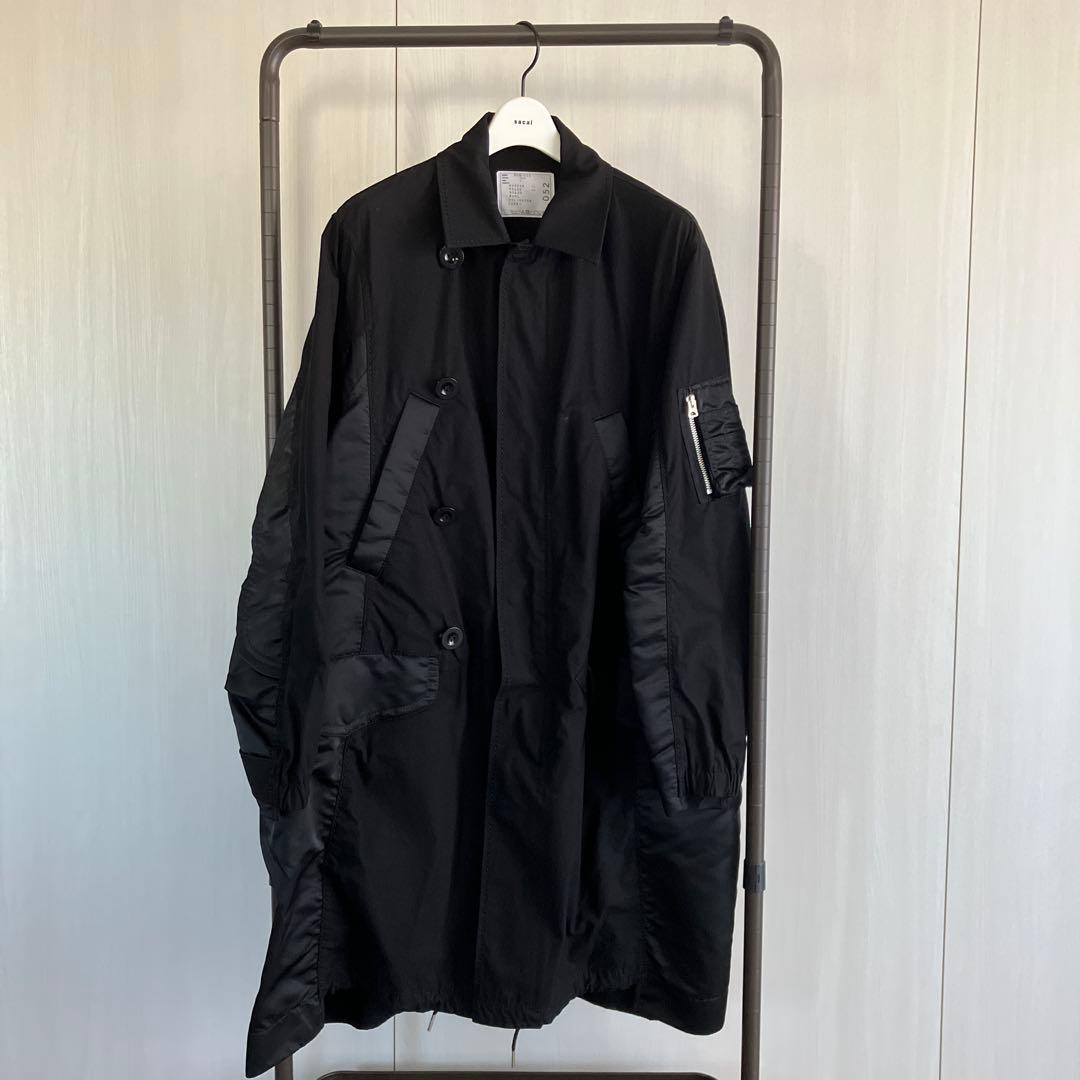 sacai ドッキングミリタリーコート　scm-052 ブラック　size1