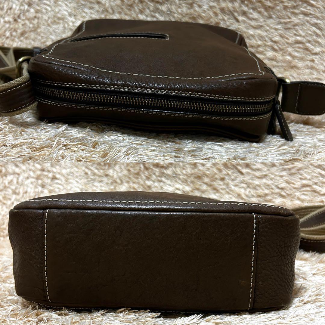 美品✨ 土屋鞄 ツチヤカバン トーンオイルヌメ ジップトップショルダーバッグ