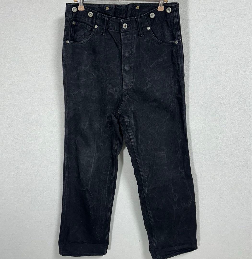old joe ブラックデニムパンツ アメカジ バイカー シンチバック