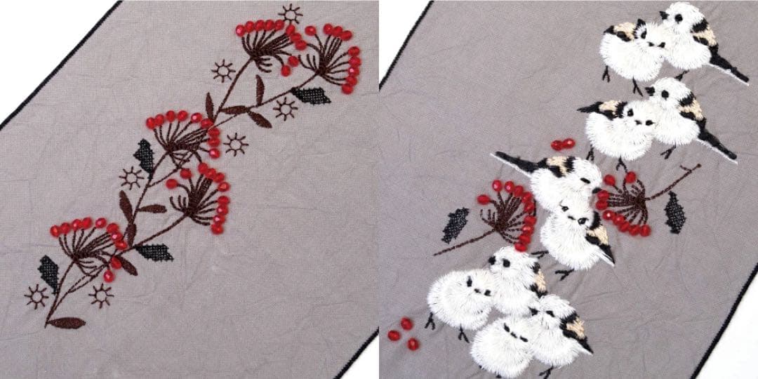 【新品未使用】ペタコさんの刺繍半衿 ／シマエナガ