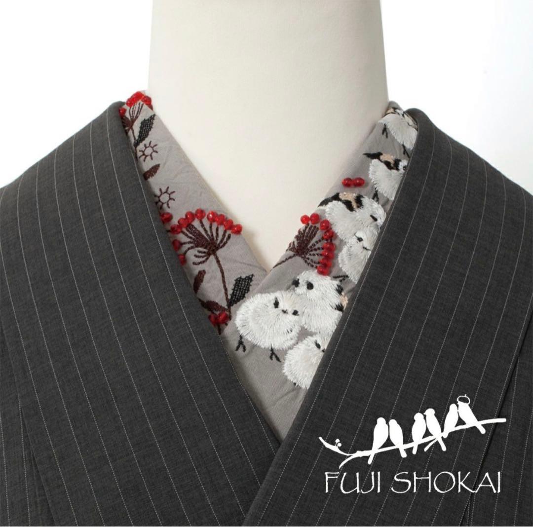 【新品未使用】ペタコさんの刺繍半衿 ／シマエナガ