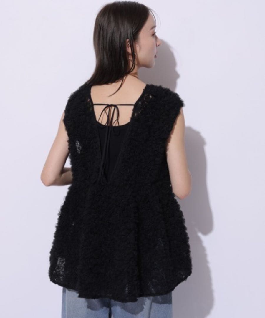 【caramel】Mystrada　デコラチュールブラウス ブラック36