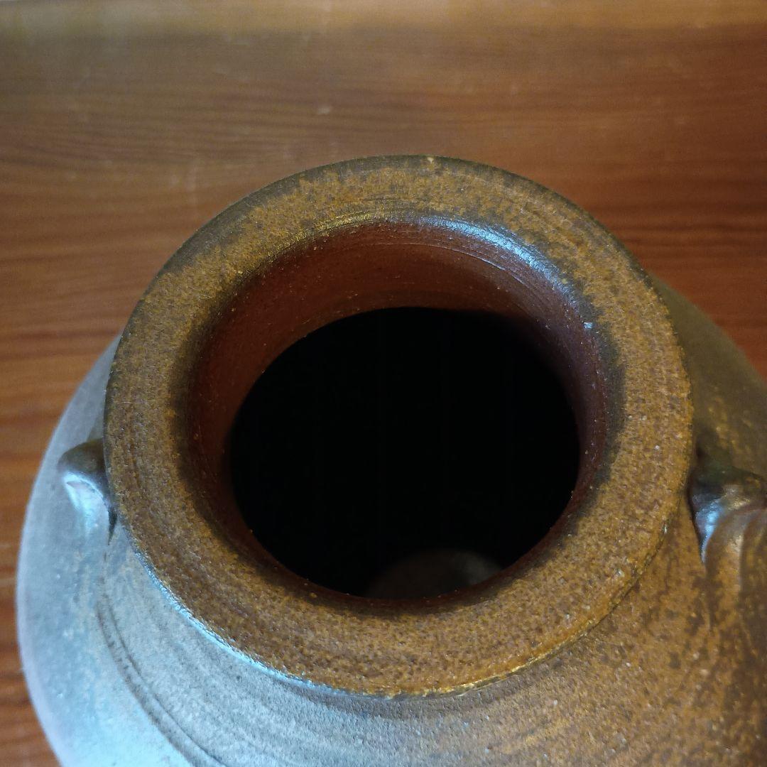 希少　藤原雄　備前擂座線文扁壺