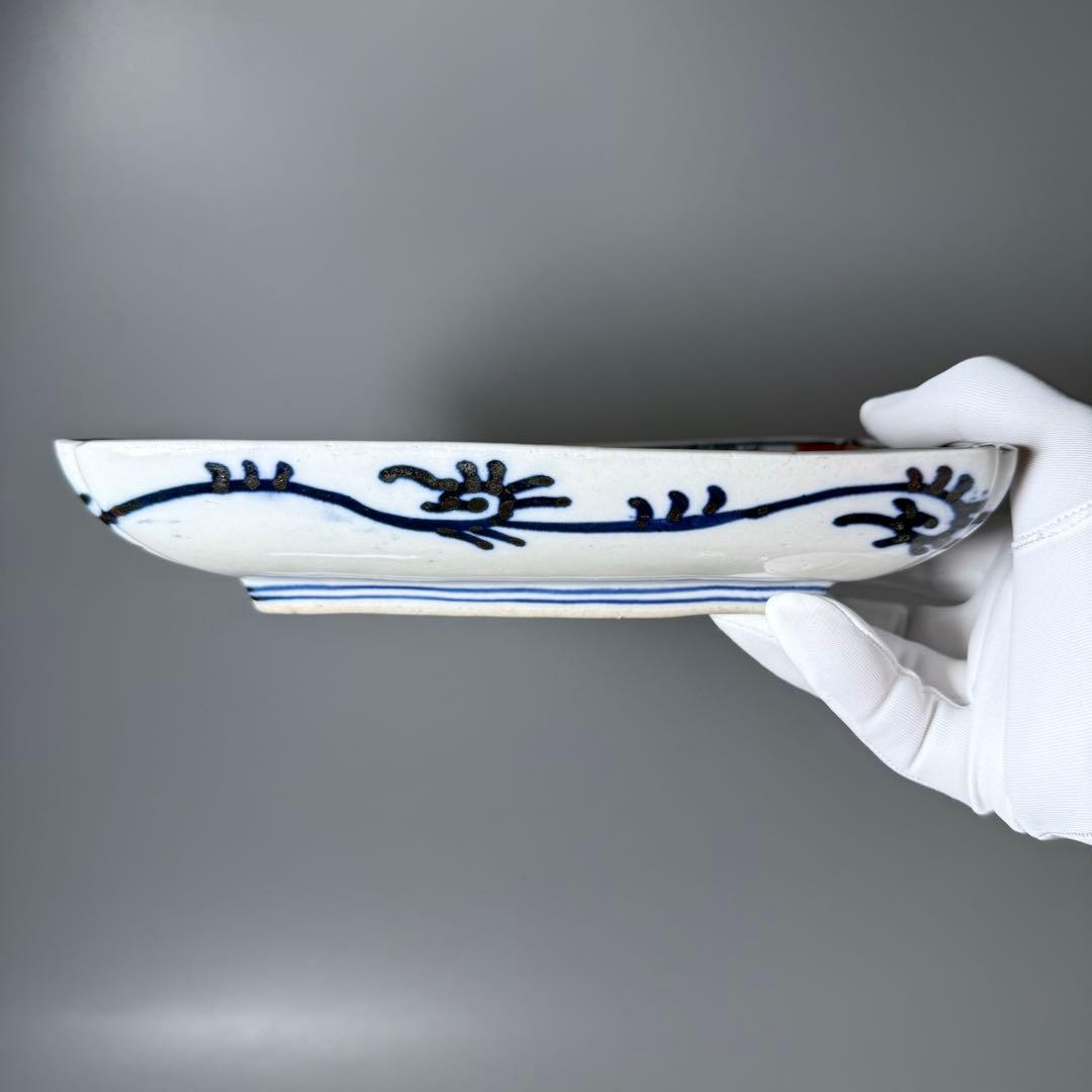 幕末〜明治期　上手　色絵風景画長皿　五客　絢爛豪華　緻密な絵付　古器を楽しむ