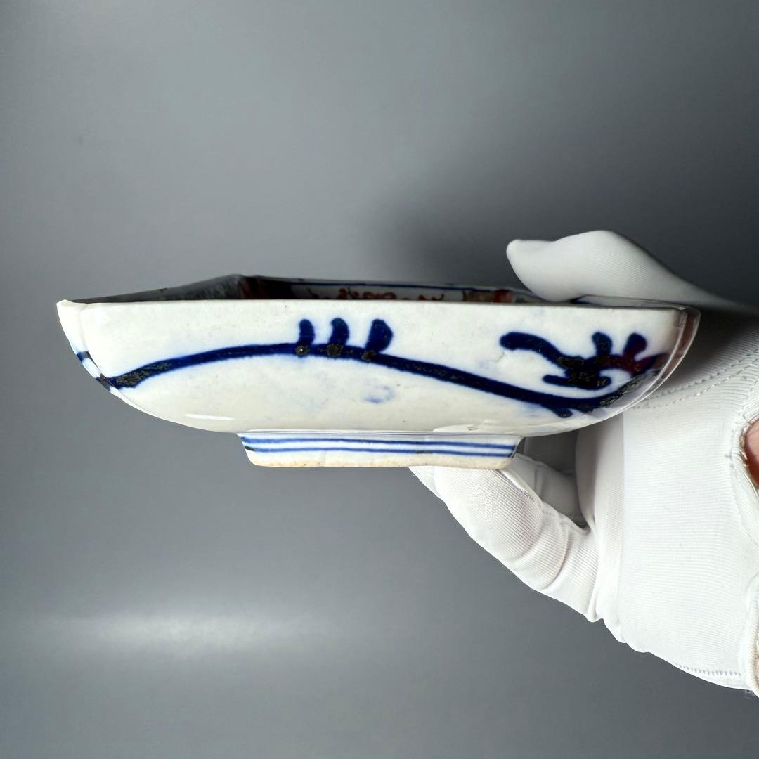 幕末〜明治期　上手　色絵風景画長皿　五客　絢爛豪華　緻密な絵付　古器を楽しむ