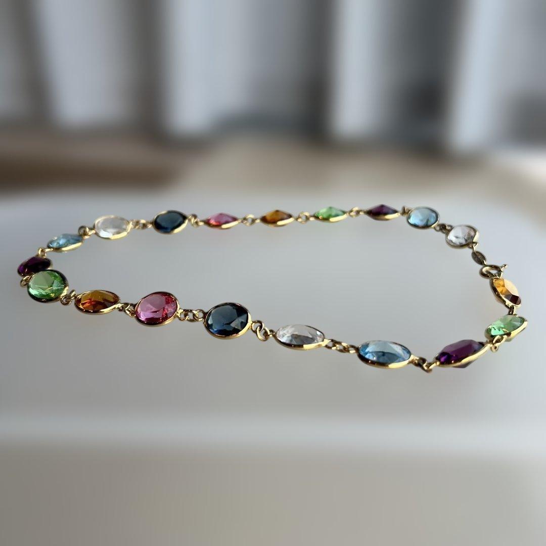 最終価格イタリア製カラフルストーンネックレス＆ブレスレット2点セット新品未使用品