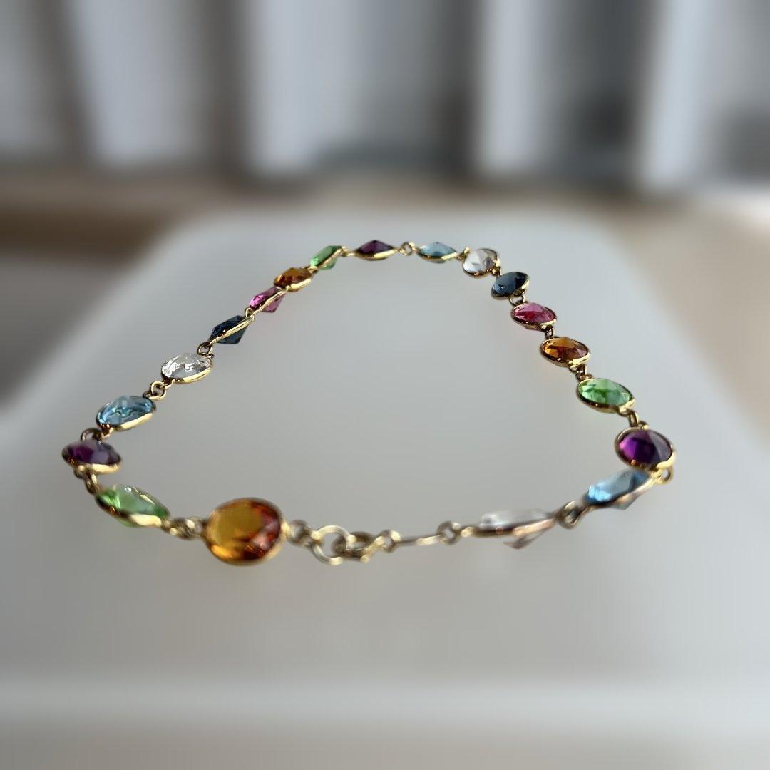 最終価格イタリア製カラフルストーンネックレス＆ブレスレット2点セット新品未使用品