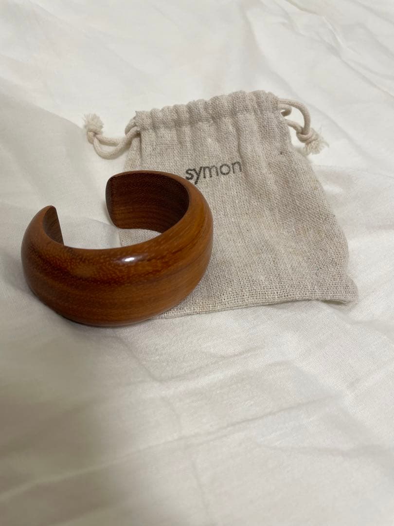 ウッドバングル　symon ブラウン　茶色