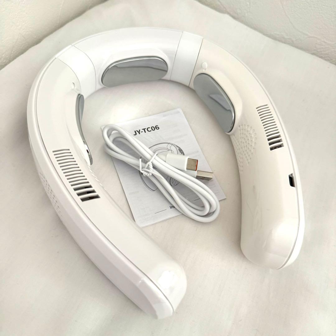 ネッククーラー ネックファン 扇風機 ホワイト 温冷8000mAh 軽量