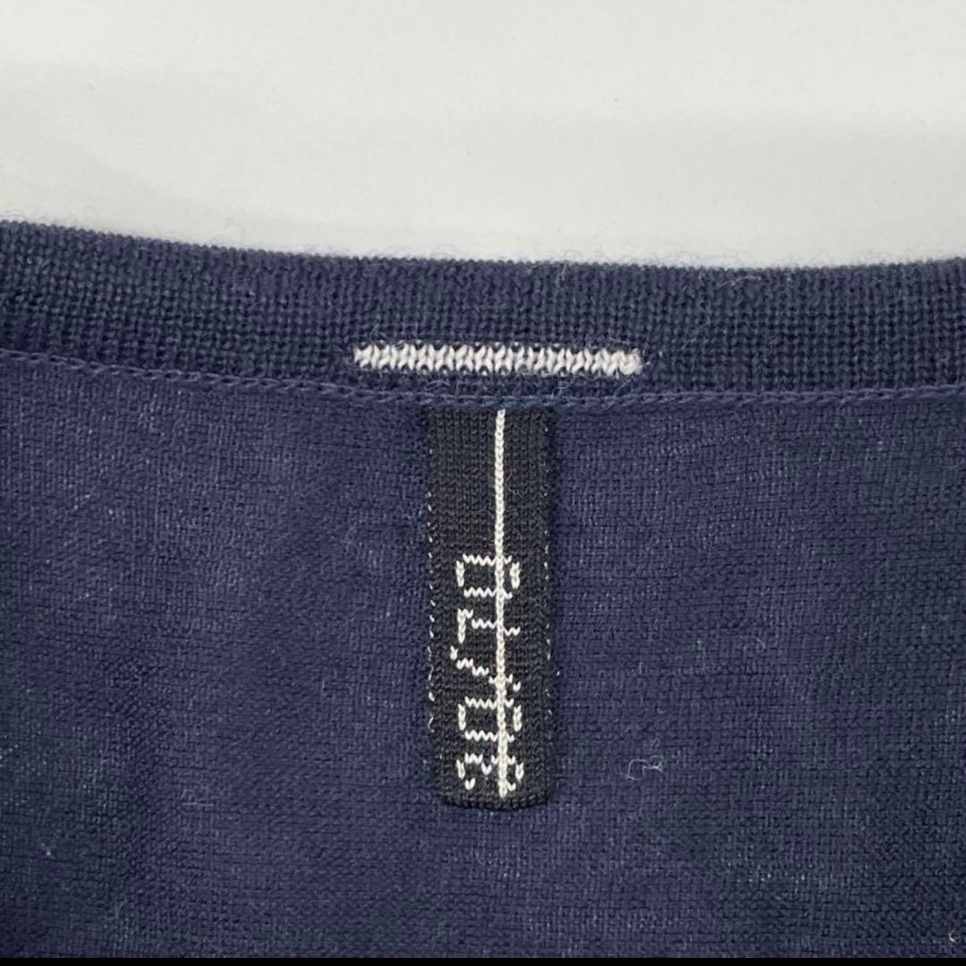 トレンタセッタンタ 30/70 ネイビー カシミヤシルク クルーネックニット48