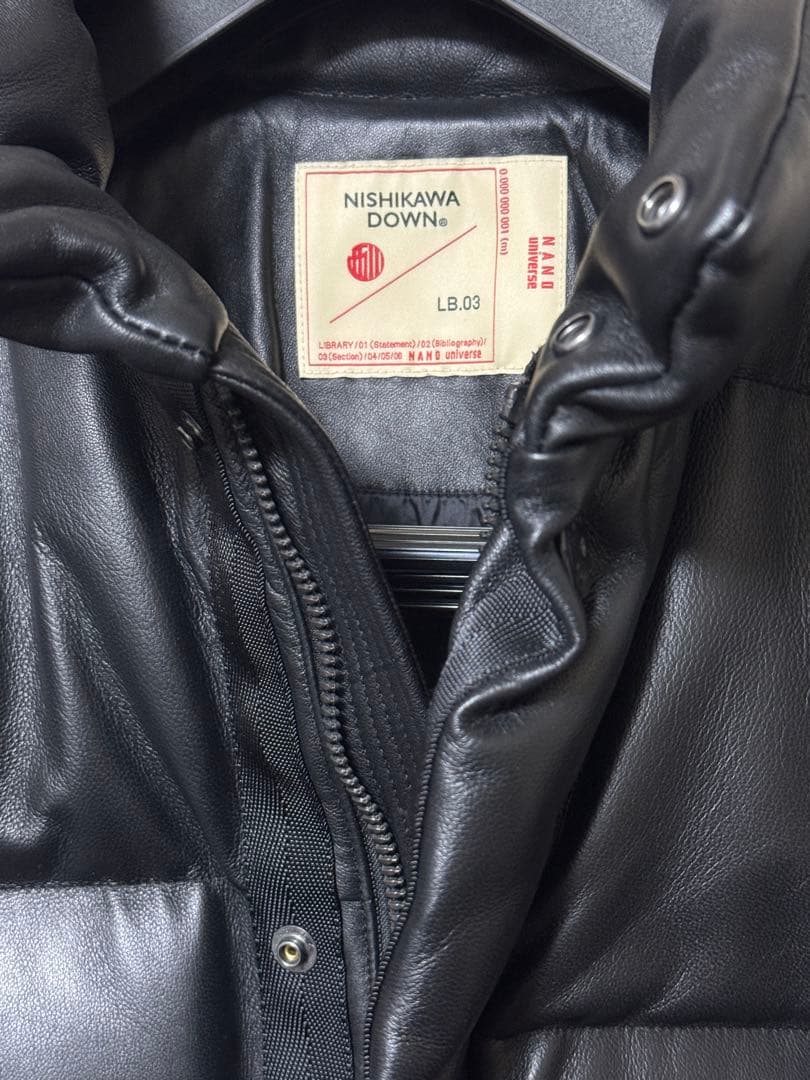 美品　ナノユニバース　ラムレザーダウンジャケット　Sサイズ