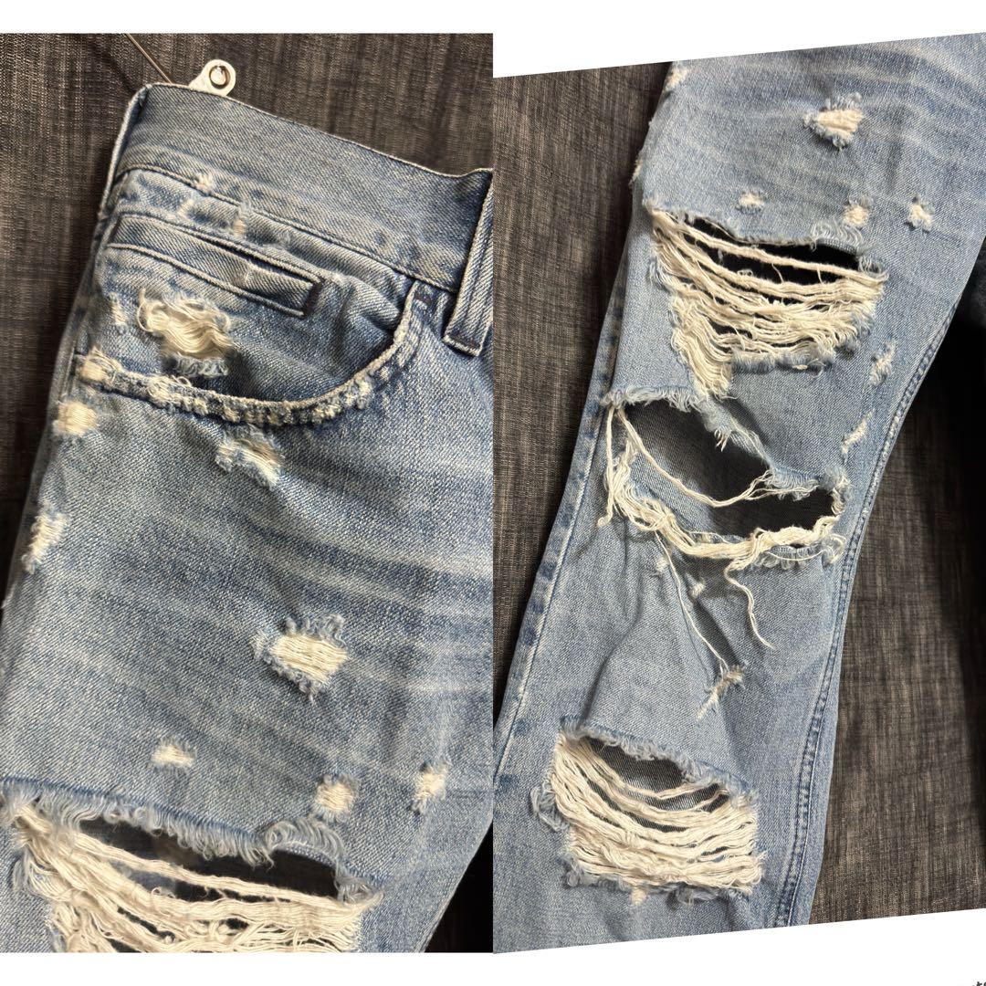 DOLCE&GABBANA ハードダメージ加工　デストロイデニム　ジーンズ　ロゴ