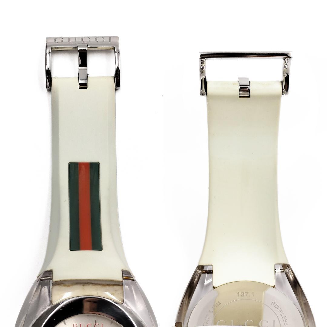 グッチ 腕時計 SYNC メンズ インターロッキングG シェリーライン 白色系