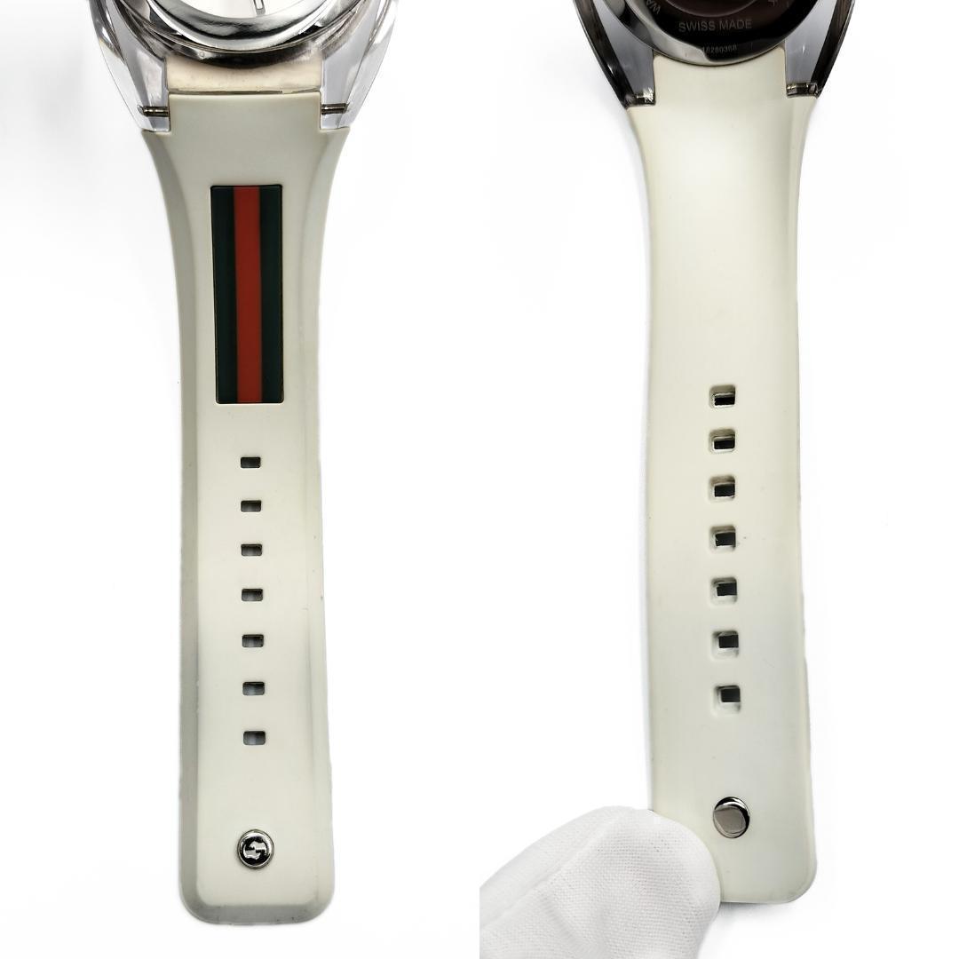 グッチ 腕時計 SYNC メンズ インターロッキングG シェリーライン 白色系