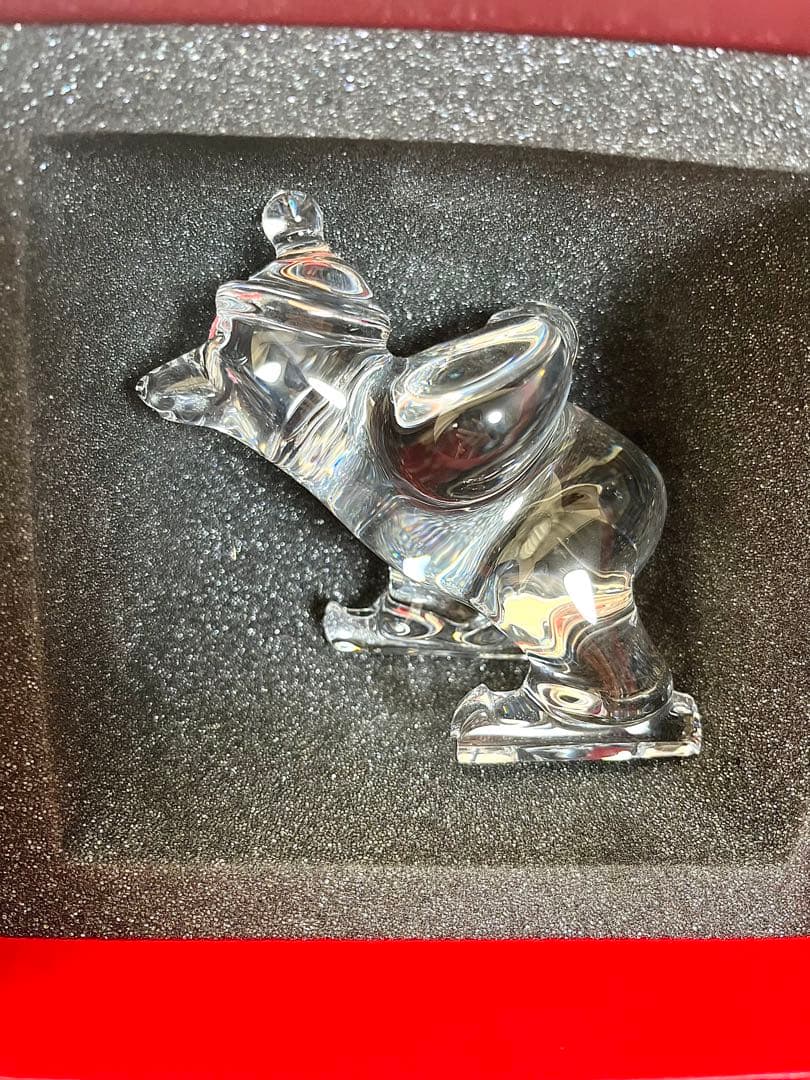 《ノン》Baccarat フィギュリン　クリスタル スケーティングベア