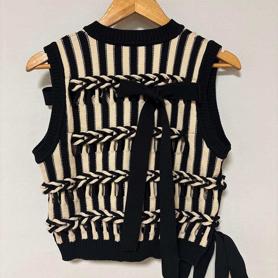 leinwande Braids Stripe Knitted Vest ベスト