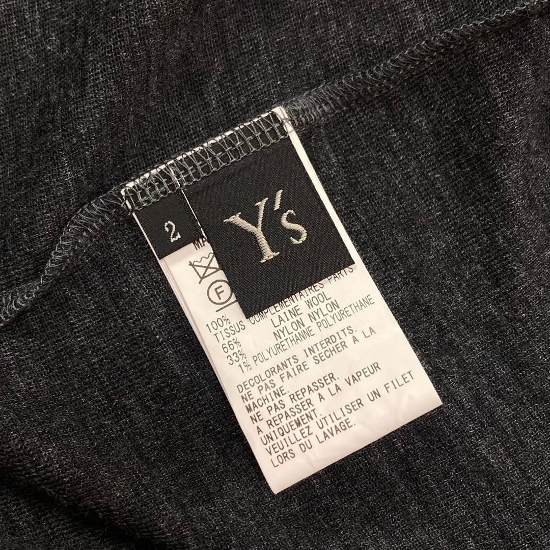 Y's ワイズ 美品 アランニット パッチ ドッキング カットソー グレー2