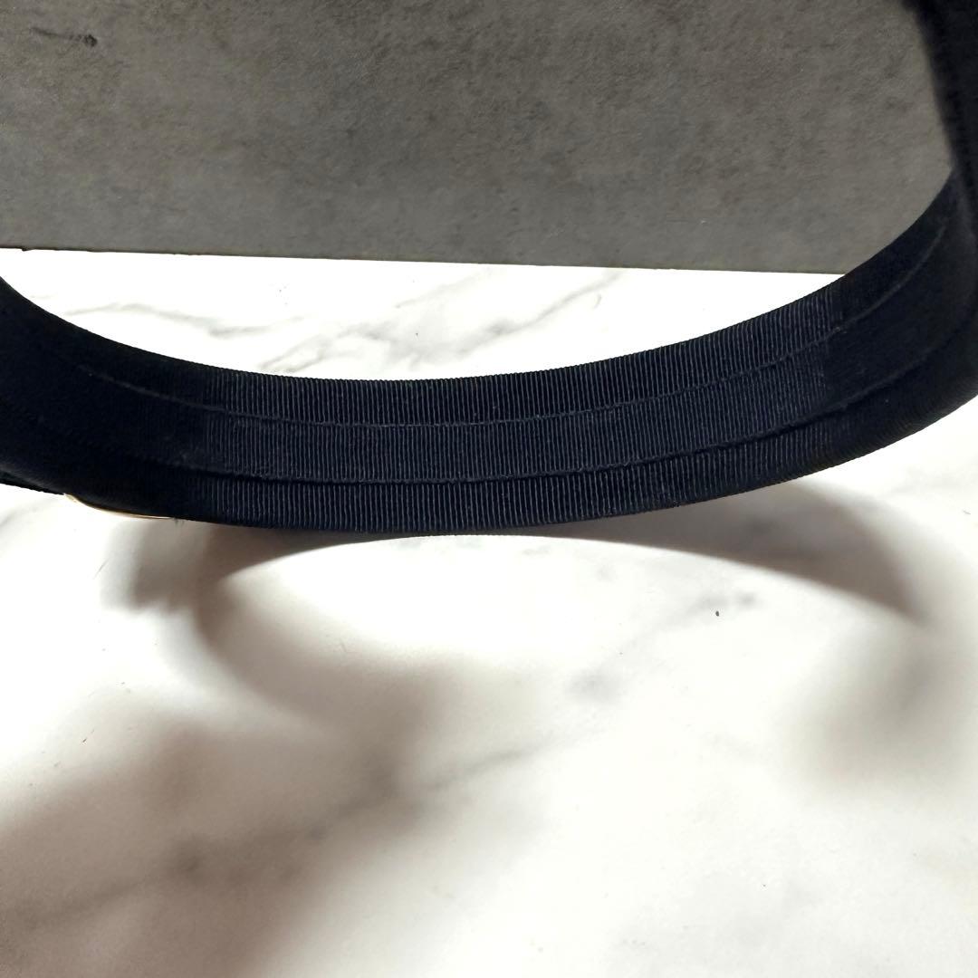 美品✨定番✨FERRAGAMO ヴァラ カチューシャ ネイビー×ゴールド