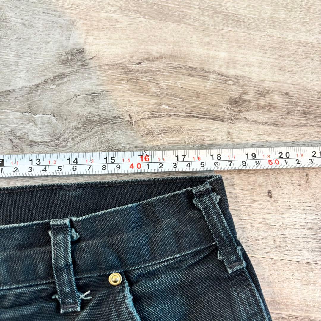 希少USA製Carharttダブルニー 極上フェード ブラック B01#567