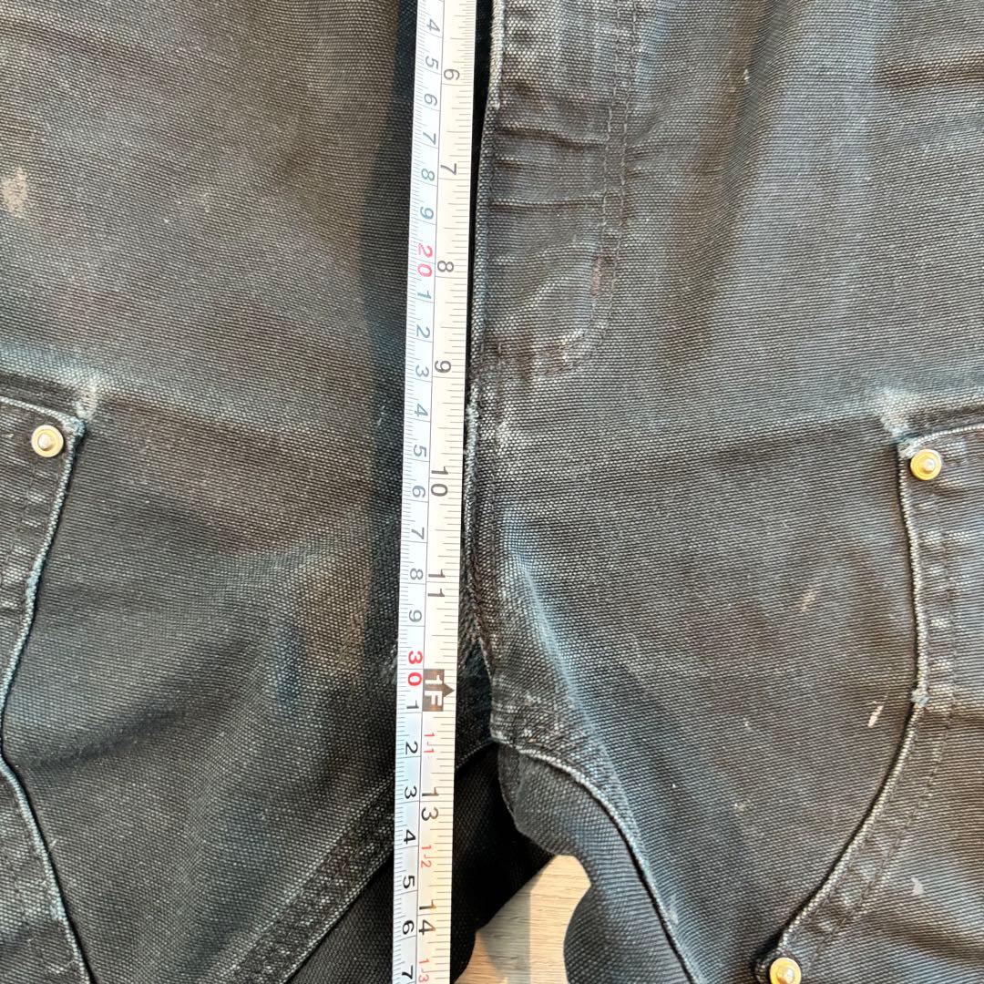 希少USA製Carharttダブルニー 極上フェード ブラック B01#567