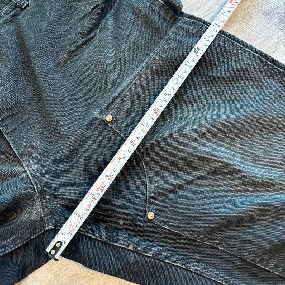 希少USA製Carharttダブルニー 極上フェード ブラック B01#567