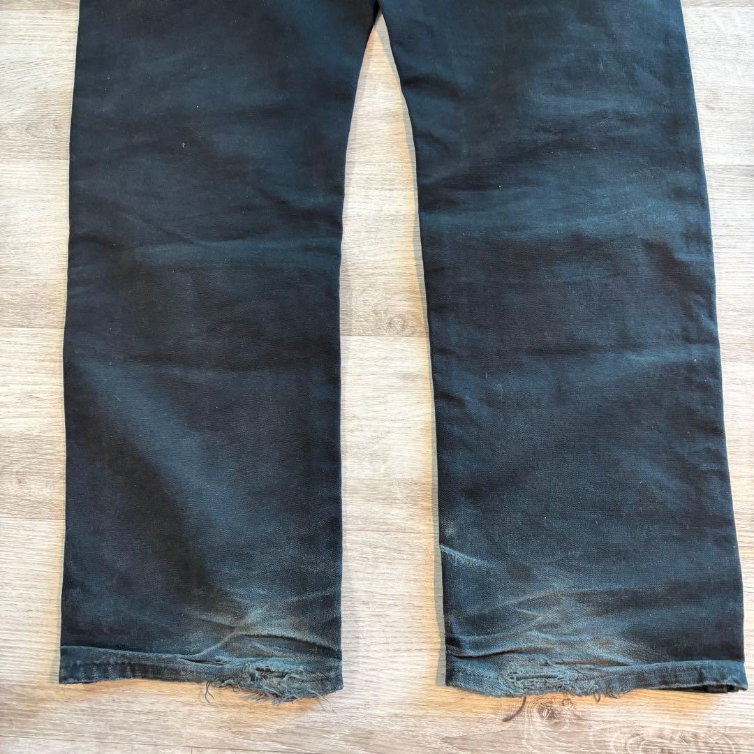 希少USA製Carharttダブルニー 極上フェード ブラック B01#567
