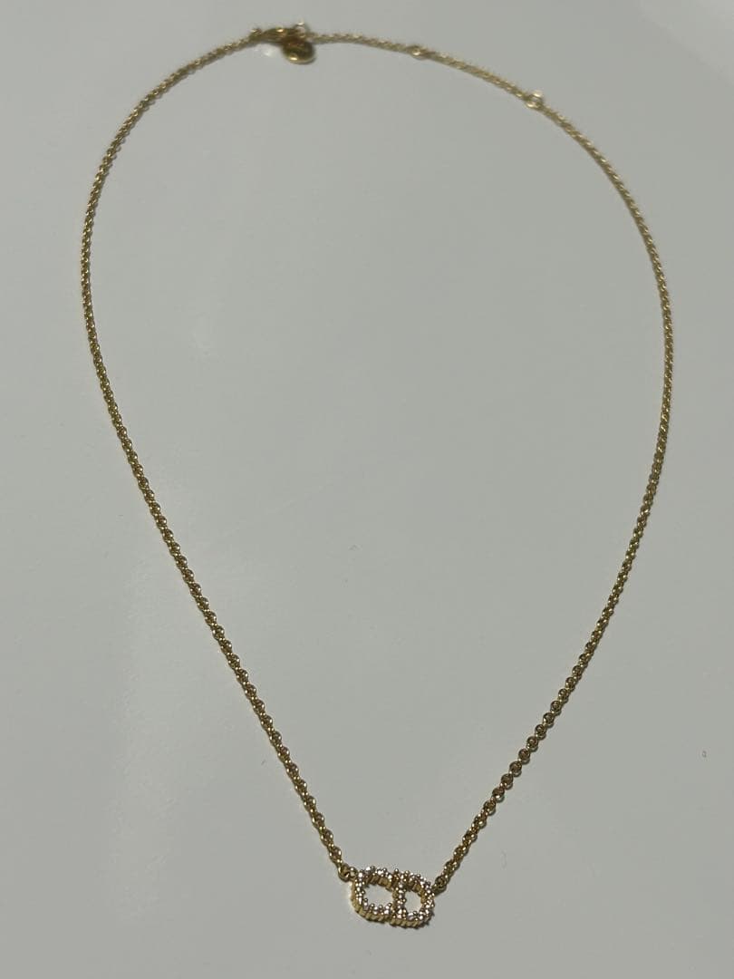 Christian Dior ゴールド ダブルリング ネックレス