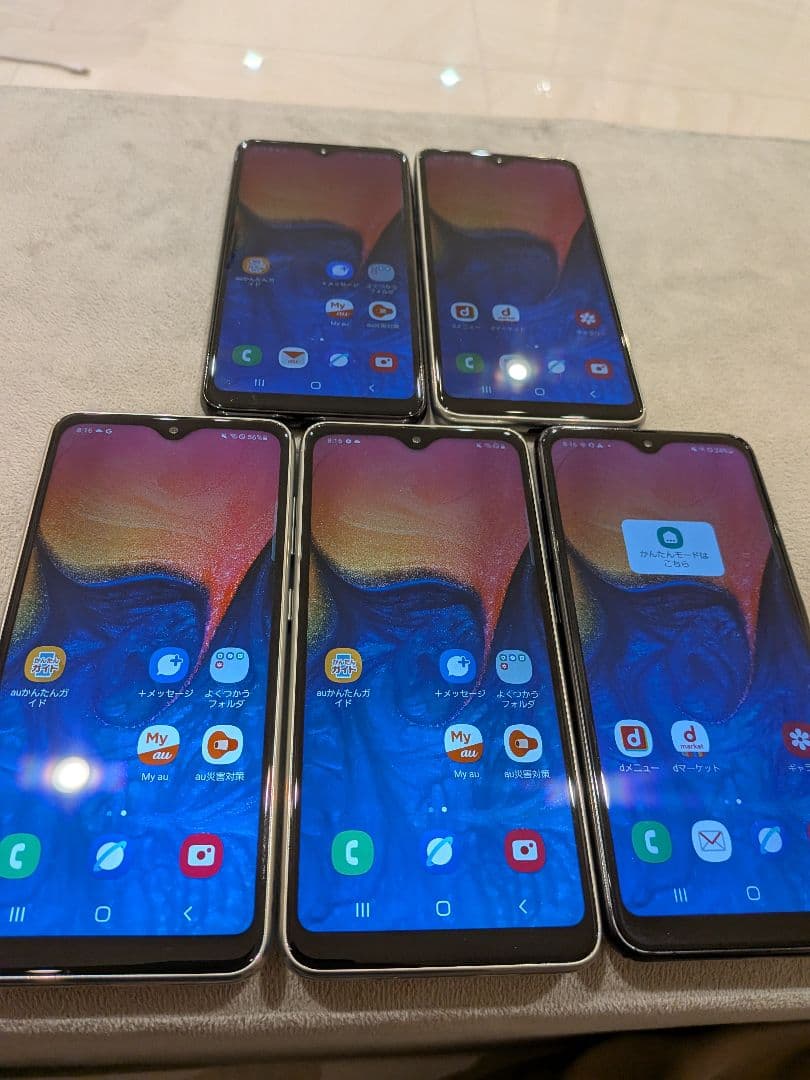 Samsung Galaxy A20 本体 5台セットブラックホワイト