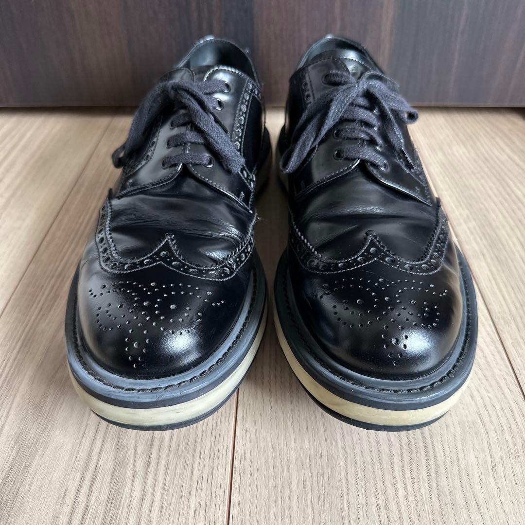 プラダ ウイングチップ　エアソールシューズ　ブラック　27㎝