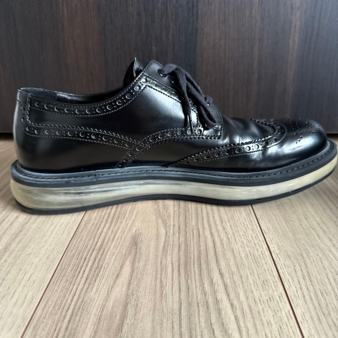 プラダ ウイングチップ　エアソールシューズ　ブラック　27㎝