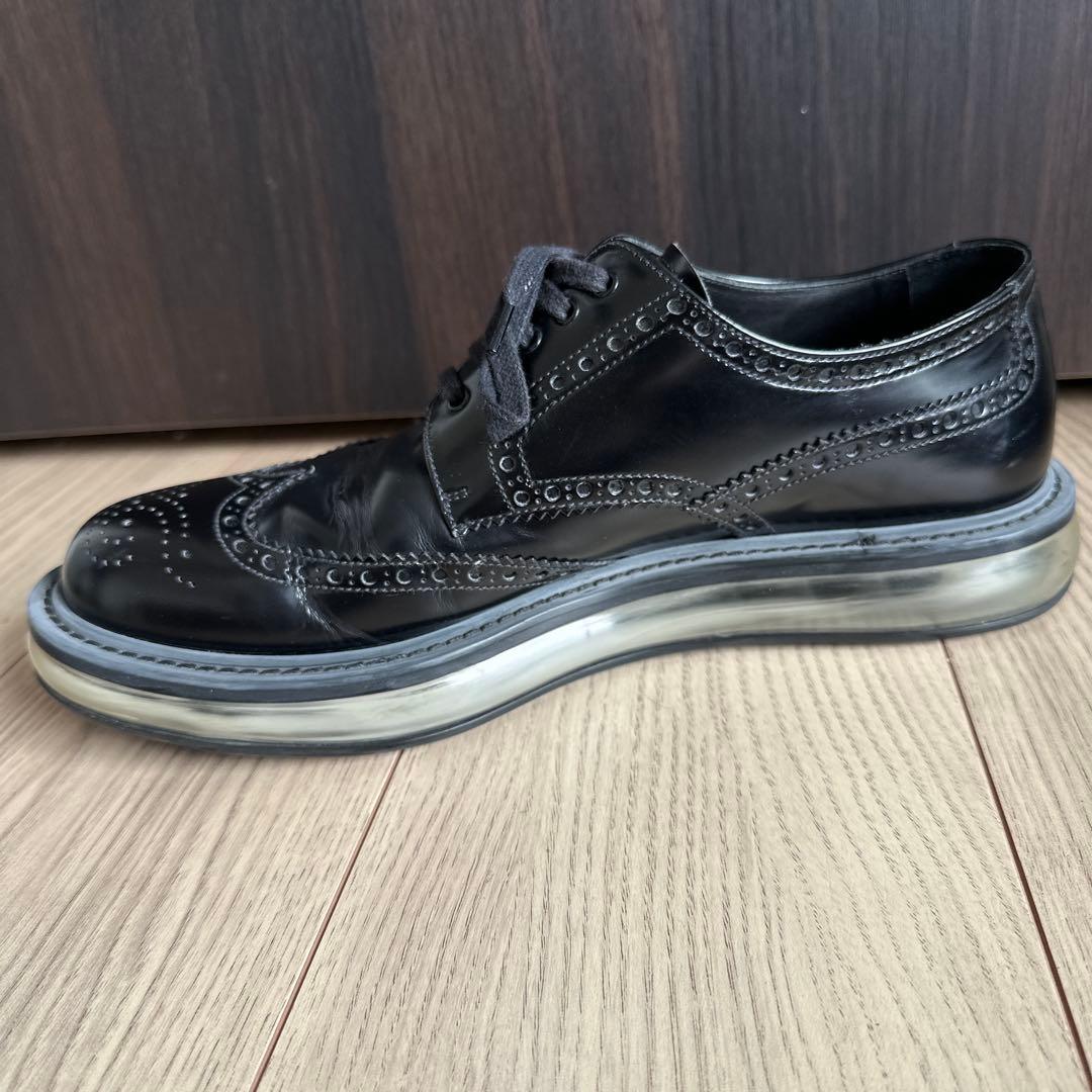 プラダ ウイングチップ　エアソールシューズ　ブラック　27㎝