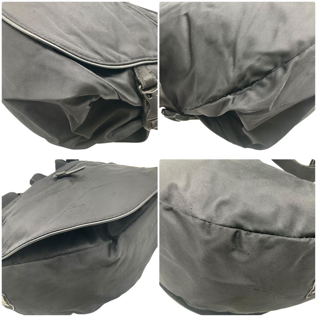 美品 オニツカタイガー メッセンジャーバッグ クロスボディバッグ ナイロン 黒