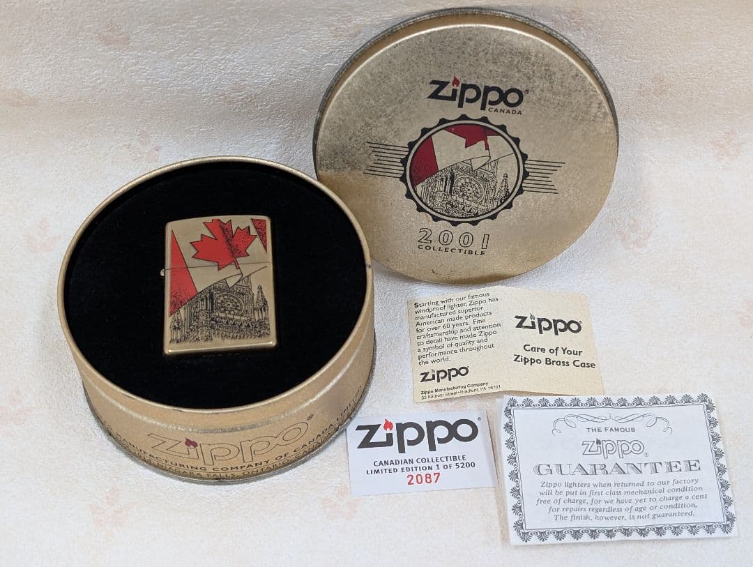 未使用品 2001年 カナダZippoライター
