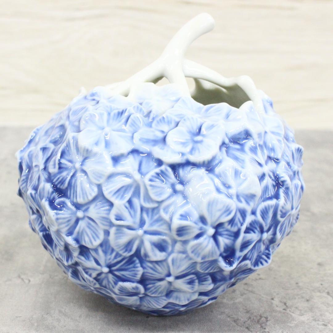 ◇ロイヤルコペンハーゲン フラワーベース 紫陽花 ブルー