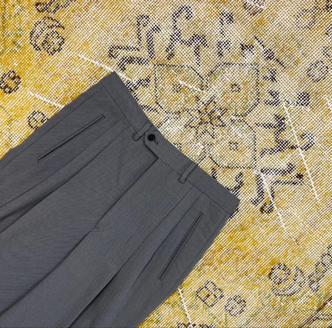 giorgio armani ダークグレー スラックス 2タック