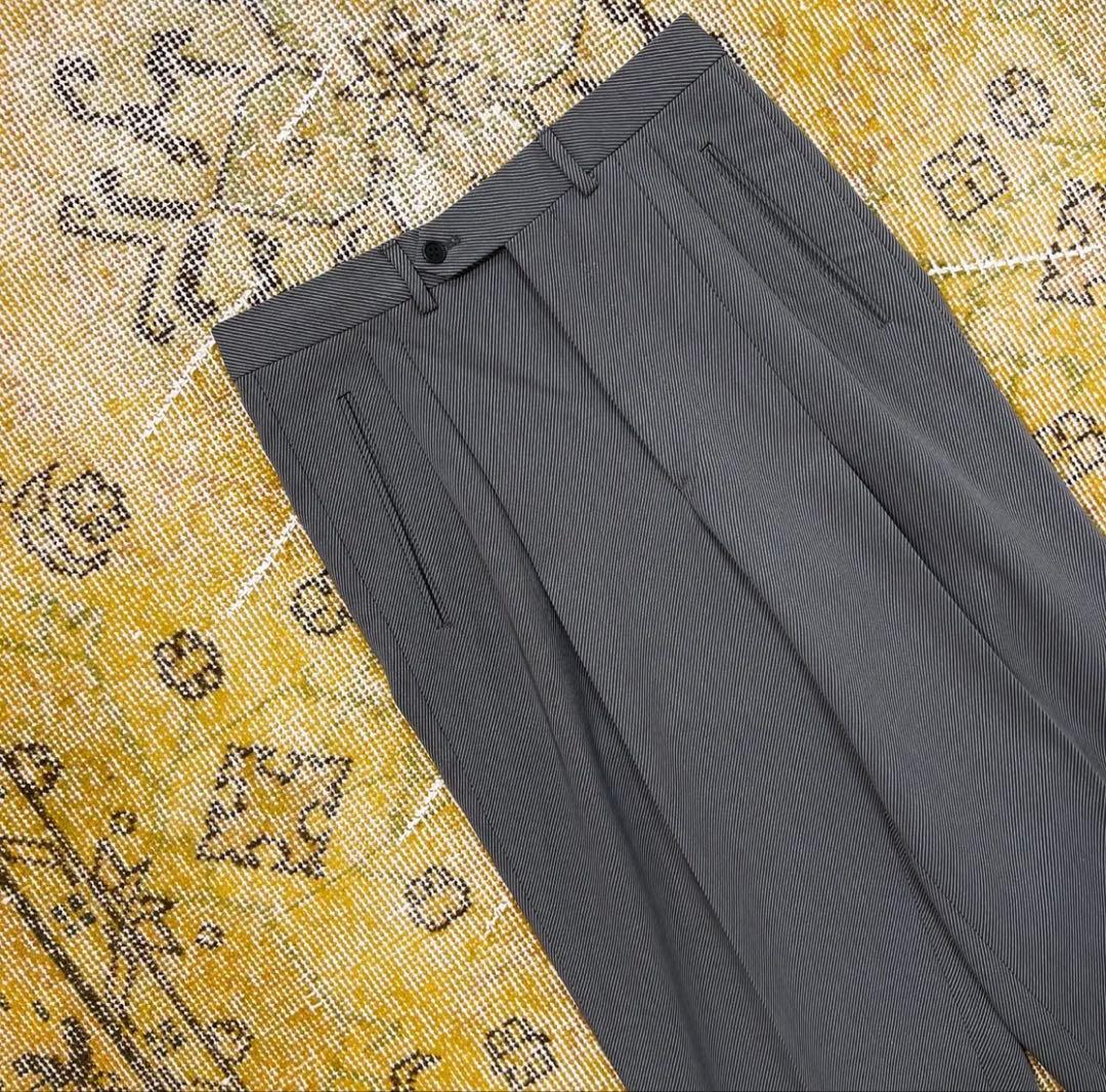 giorgio armani ダークグレー スラックス 2タック