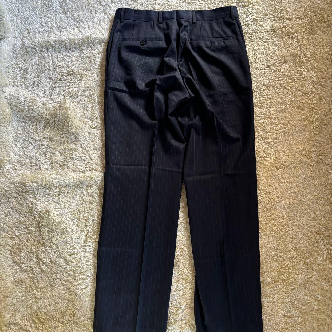 美品✨ヒューゴボス　セットアップ　ネイビーストライプ　48トルコ製　総裏