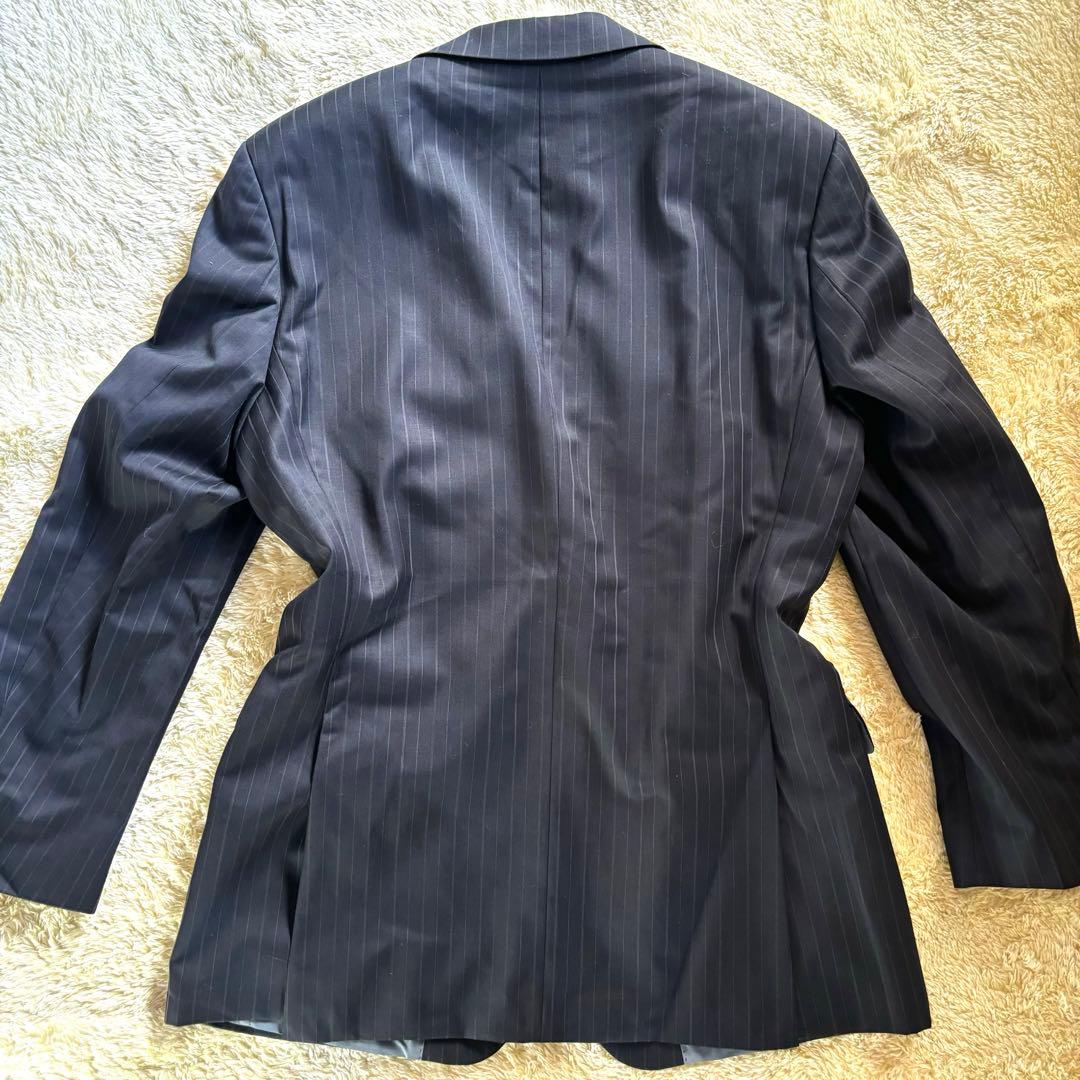 美品✨ヒューゴボス　セットアップ　ネイビーストライプ　48トルコ製　総裏