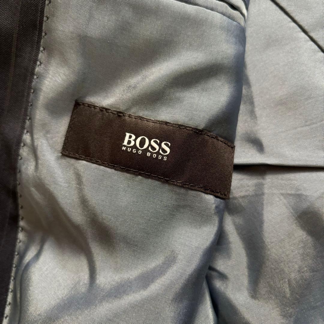 美品✨ヒューゴボス　セットアップ　ネイビーストライプ　48トルコ製　総裏