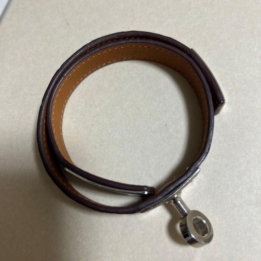 みこさま専用　エルメス　クロコ　ピンク　シルバー金具　バングル　ドゥブルトゥール