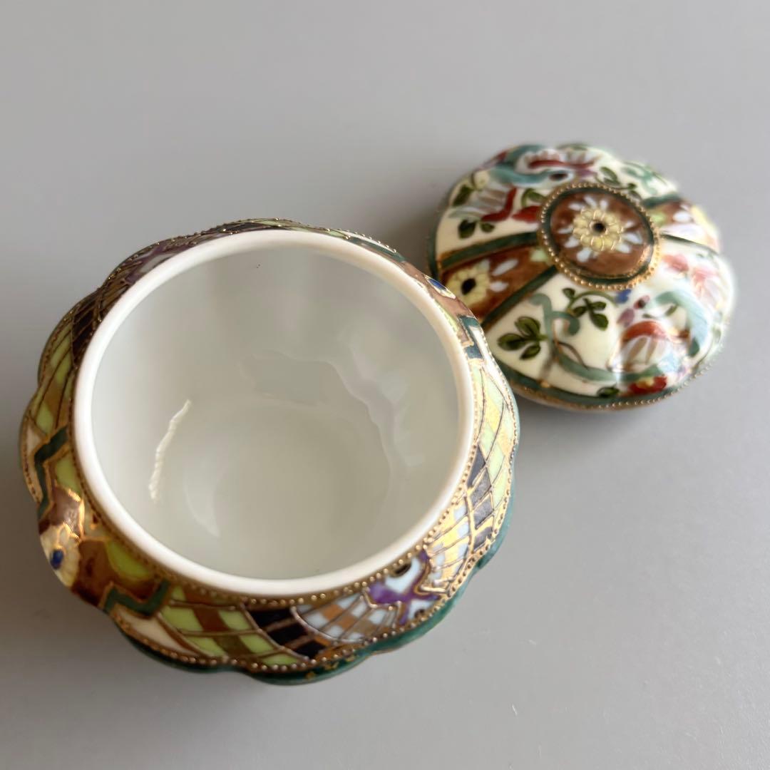 アンティーク　オールドノリタケ　マルキ印　金彩三つ脚蓋物　ボンボニエール⚫︎稀少品