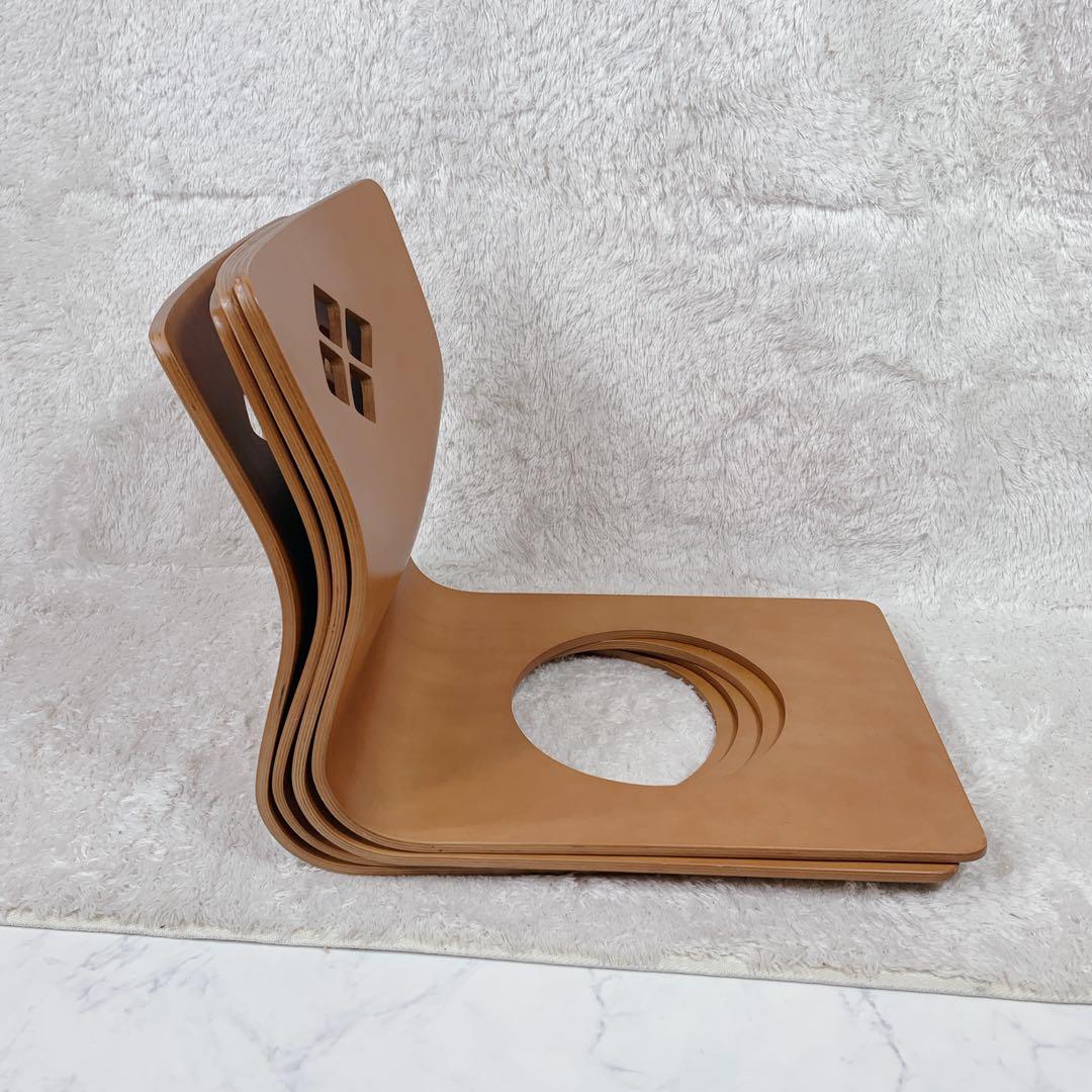【美品】木製座椅子4脚セット　曲げ木 座敷椅子　チェア