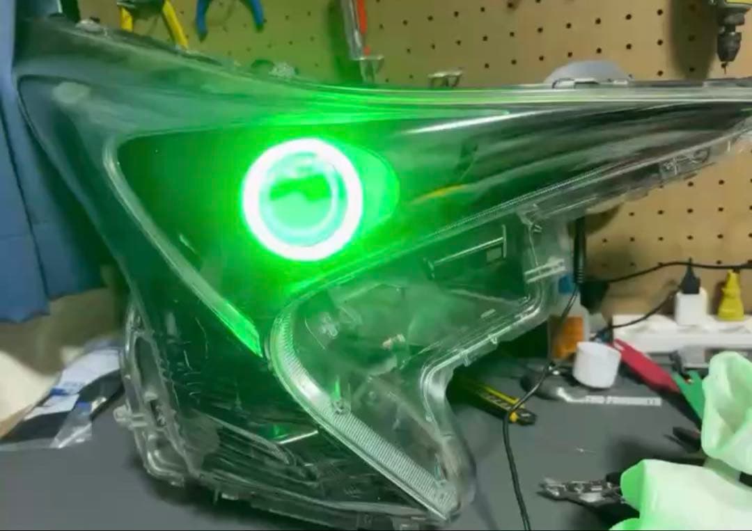 こーた50プリウス前期ヘッドライト クリア ブラック イカリングライト付き